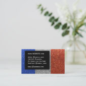 Einfache französische Flagge Glitzer Berufliche Fü Visitenkarte (Stehend Vorderseite)