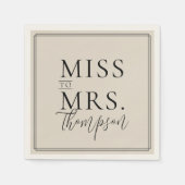 Einfache Frau Ecru Ivory Brautparty Paper Serviette (Vorderseite)