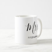 Einfache Frau Nachname Braut Hochzeit Kaffeetasse (VorderseiteRechts)