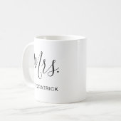 Einfache Frau Nachname Braut Hochzeit Kaffeetasse (Vorderseite Links)