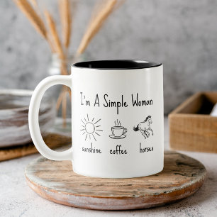 Einfache Frau Pferdeliebhaberin Tasse