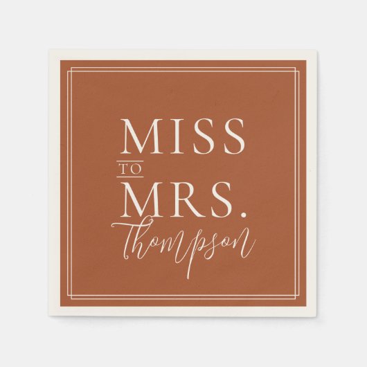 Einfache Frau Terracotta Brautparty Paper Serviette (Vorderseite)