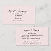 Einfache Freiberufler Unternehmer Rosa Rosa Schwar Visitenkarte (Vorne/Hinten)