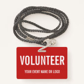 Einfache Freiwilligenveranstaltung mit Red White C Ausweis (Rückseite mit Schlüsselband)