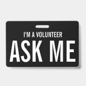 Einfache Freiwilligenveranstaltung Schwarz-weiß Ausweis (Rückseite)