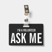 Einfache Freiwilligenveranstaltung Schwarz-weiß Ausweis (Rückseite mit Clip)