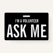 Einfache Freiwilligenveranstaltung Schwarz-weiß Ausweis (Rückseite)