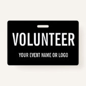 Einfache Freiwilligenveranstaltung Schwarz-weiß Ausweis (Rückseite)