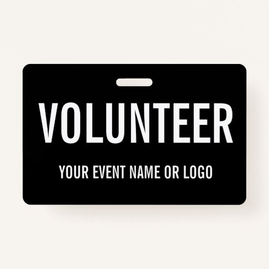 Einfache Freiwilligenveranstaltung Schwarz-weiß Ausweis (Vorderseite)