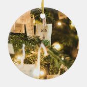 Einfache Freude an der Weltkarte Elegante Weihnach Keramik Ornament (Hinten)