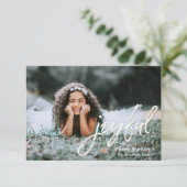 Einfache Freude mit dem Muster zurück Foto Weihnac Karte (Stehend Vorderseite)