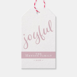 Einfache Freude Rosa Weihnachtsfeiertag Geschenkanhänger