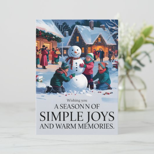 Einfache Freude - Weihnachtskarte Feiertagskarte (Stehend Vorderseite)
