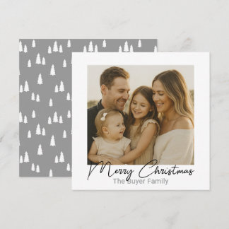 Einfache Freuden Ein Foto Graue Weihnachtskarte Feiertagskarte