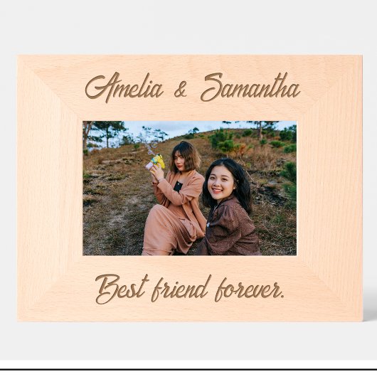 Einfache Freunde nennen benutzerdefinierte Holzrah Geätzte Rahmen