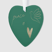 Einfache Frieden & Liebe Taube Foto Weihnachtskart Ornament (Vorderseite)