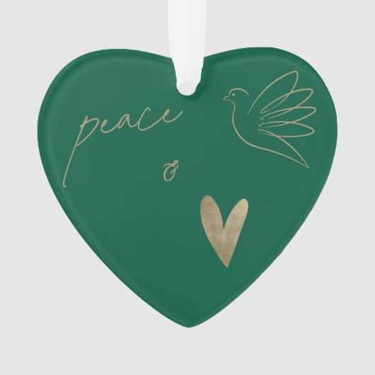 Einfache Frieden & Liebe Taube Foto Weihnachtskart Ornament (Vorderseite)
