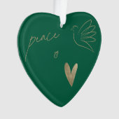 Einfache Frieden & Liebe Taube Foto Weihnachtskart Ornament (Vorderseite)