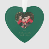 Einfache Frieden & Liebe Taube Foto Weihnachtskart Ornament (Rückseite)
