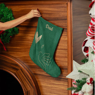 Einfache Frieden-und-Liebe-Tauben-Foto-Weihnachtsk Großer Weihnachtsstrumpf