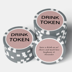 Einfache, frisch gepresste Rose Pokerchips