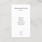 Einfache Frische Eier mit Hen Vertikal Visitenkarte (Rückseite)