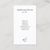 Einfache frische Enteneier Visitenkarte (Rückseite)