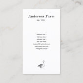 Einfache Frische Gänseeier Vertikal Visitenkarte (Rückseite)