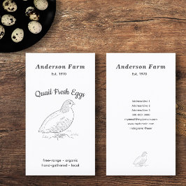 Einfache frische Zuchtschwanzeier Vertikal Visitenkarte