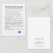 Einfache Friseursalon COVID19 Sicherheitsprotokoll Visitenkarte (Vorne/Hinten)