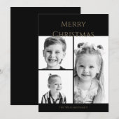 Einfache Frohe Weihnachten B/W-Fotocollage (Vorne/Hinten)