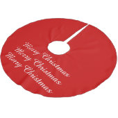 Einfache frohe Weihnachten fassen festes rotes Polyester Weihnachtsbaumdecke (Schrägansicht)