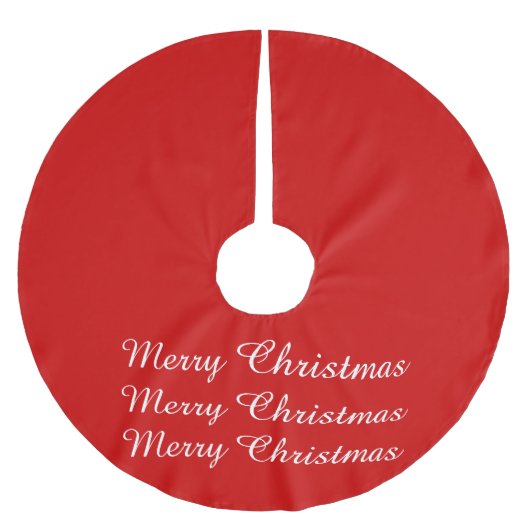 Einfache frohe Weihnachten fassen festes rotes Polyester Weihnachtsbaumdecke (Vorderseite)