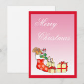 Einfache frohe Weihnachts-Pink-Karte (Vorne/Hinten)