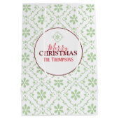 Einfache frohe Weihnachts-Weihnachtsschneeflocken Mittlere Geschenktüte (Rückseite)