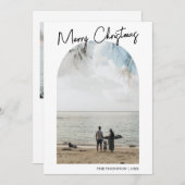 Einfache frohe Weihnachtsbaum-Foto-Familie Feiertagskarte (Vorne/Hinten)