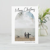 Einfache frohe Weihnachtsbaum-Foto-Familie Feiertagskarte (Stehend Vorderseite)
