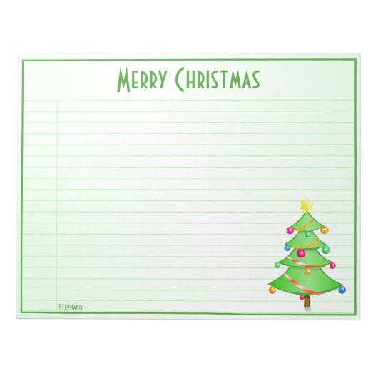 Einfache frohe Weihnachtsbaum zu tun Liste: Ihr Na Notizblock (Vorderseite)