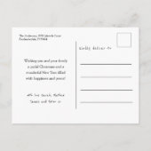 Einfache frohe Weihnachtskalligraphie 1 Foto Postkarte (Rückseite)