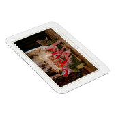 Einfache, fröhliche Weihnachts-Mit Monogramm Foto- Magnet (Rechte Seite)