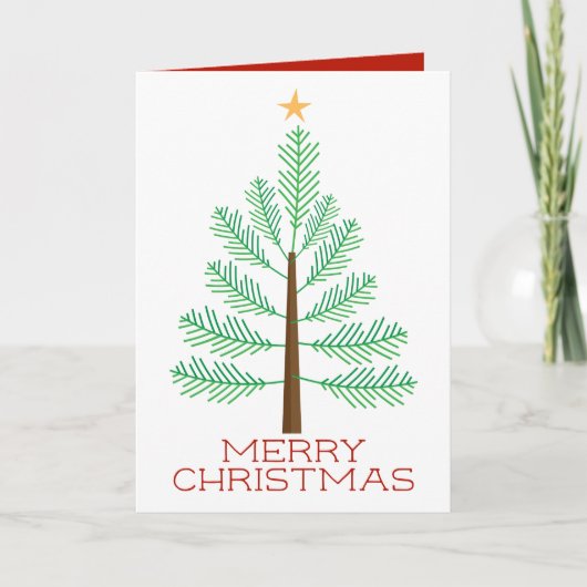 Einfache fröhliche Weihnachts-Pine-Urlaubshöhe Feiertagskarte (Vorderseite)