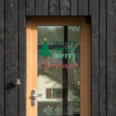 Einfache fröhliche Weihnachtsbaumdekoration Fensteraufkleber