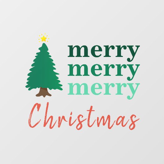 Einfache fröhliche Weihnachtsbaumdekoration Fensteraufkleber (Blatt)