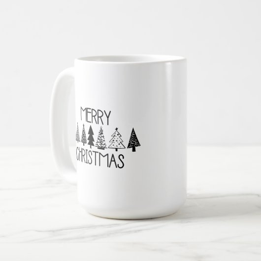 Einfache, fröhliche Weihnachtsbaumen Kaffeemaschin Kaffeetasse (Vorderseite Links)