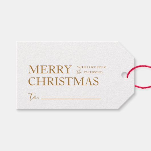 Einfache fröhliche Weihnachtsgeschenke Geschenktas Geschenkanhänger (Vorderseite (Horizontal))