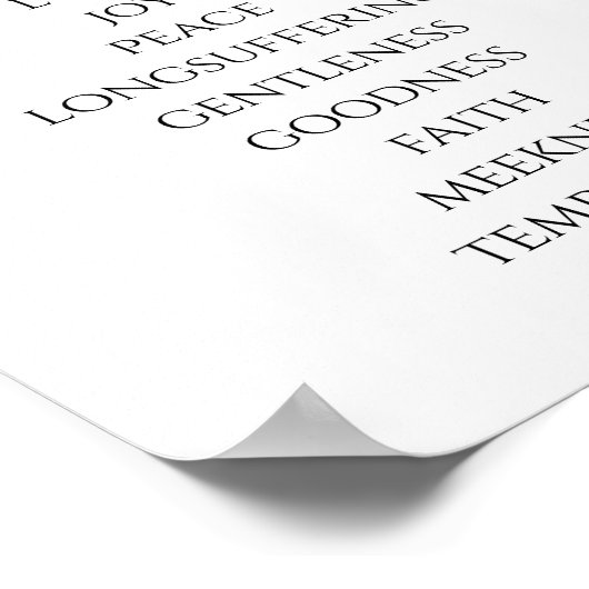 Einfache Früchte des Geistes Galatians 5 Poster (Ecke)