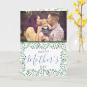 Einfache Frühlingsblütenbeeren Foto Muttertag Karte (Gelbe Blume)