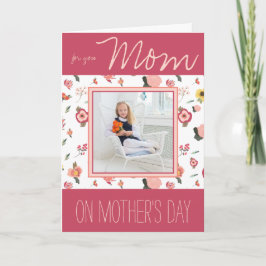 Einfache Frühlingsflora mit Muttertag im Foto Karte