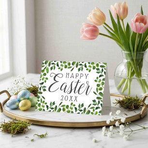 Einfache Frühlingsfoliage Frohe Ostern Feiertagskarte