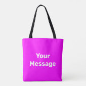 Einfache Fuchsia Weiße Textvorlage Tasche (Rückseite)